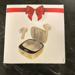 New Wireless Earbuds with Charging Case - Gold
